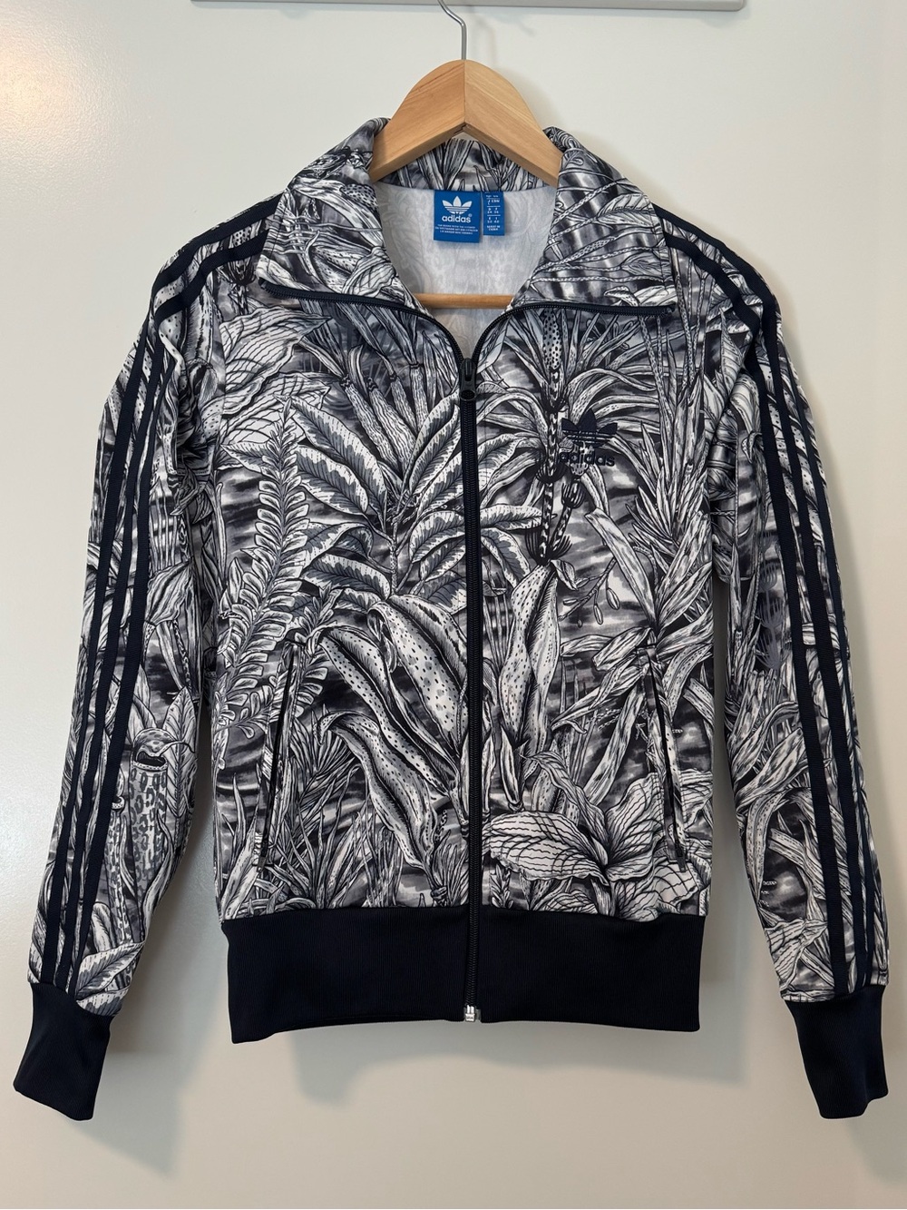 Adidas Originals Women’s Tropical Floral Track Jacket Full Zip Trefoil US 4